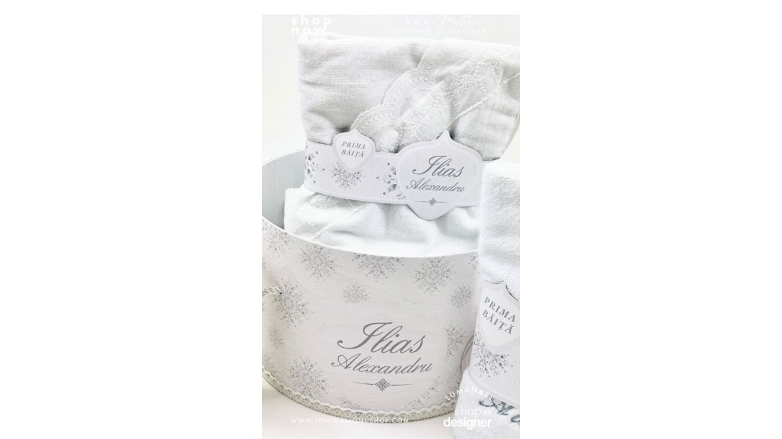 Set Prima Baita cu nasii dupa Botez pentru Băieți cu fulgi de nea 7